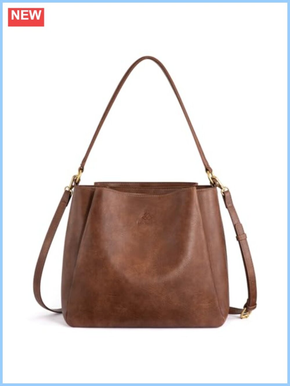 Hobo Bag Vegan Leather Triple Compartment Crossbody Shoulder Handbag